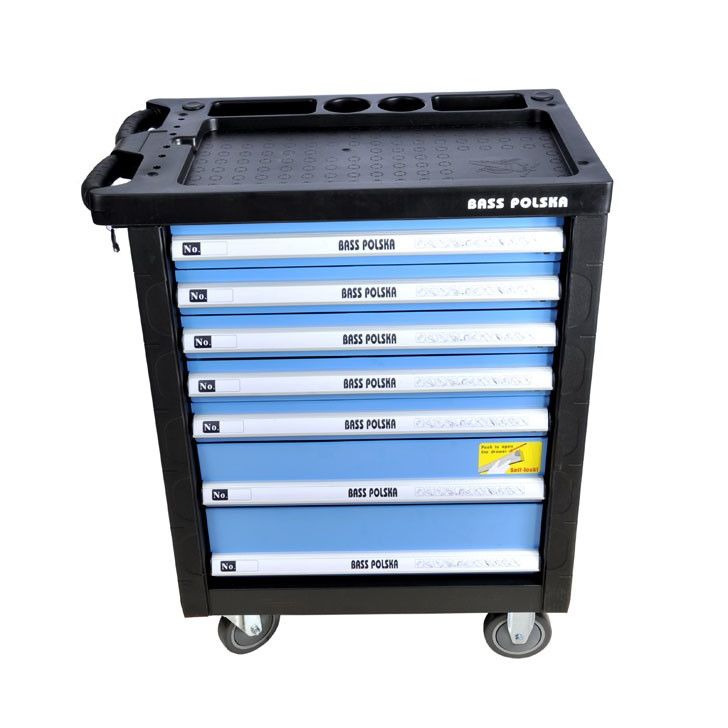 Instrumentu ratiņi ar septiņām atvilktnēm un instrumentiem BP-3063