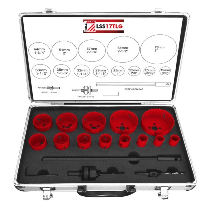 Core drill set 19-76 mm HSS