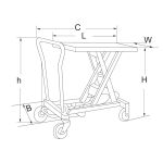 SNJ50 - pārvietojams šķērveida celšanas galds 500kg