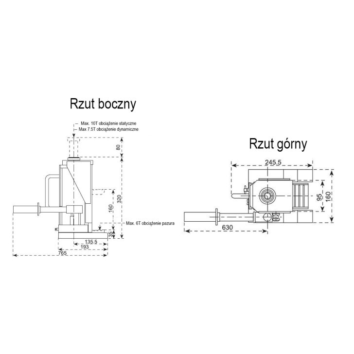 PM10 - hidrauliskās mašīnas pacelšana 10000kg 10t