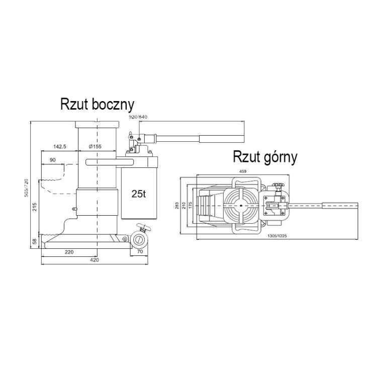 Hidrauliskās mašīnas pacelšana PH10 10000kg 10t