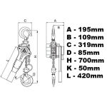 WH9000 - ķēdes āķa vinča 9000kg 9t