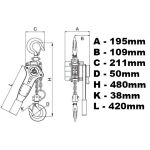 WH3200 - ķēdes āķa vinča 3000kg 3t