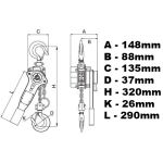 WH750 - ķēdes āķa vinča 750kg 0,75t