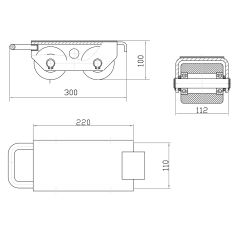 RT2.5 + - Transportēšanas veltņi, 2500kg 2,5t transportieri ar pievienošanās iespēju 2