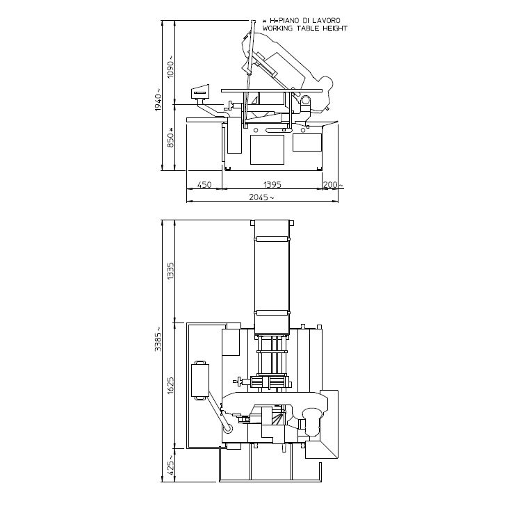 A390 290X320A AUTOMĀTISKĀS ŠĶIRNES-SISTĒMAS SIKSNAS CUTTER