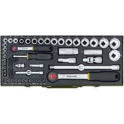 Gala atslēgu komplekts Proxxon 1/4''+1/2'', 56 gab., No 23 040