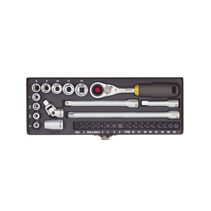 Socket wrench set Proxxon 1/4&#39;&#39;, 32 pcs., No. 23 078