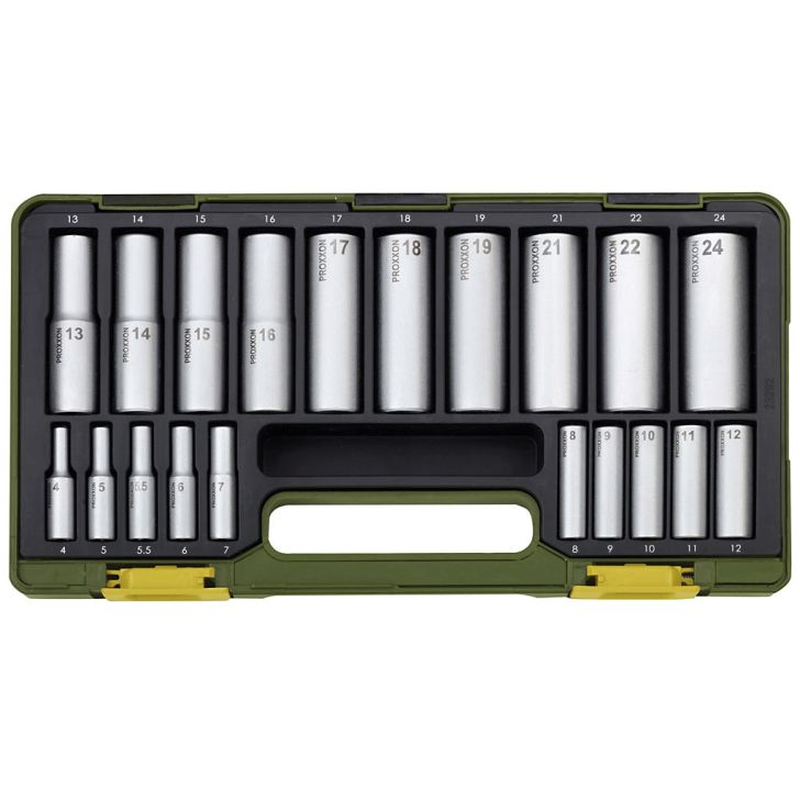 Socket wrench set Proxxon 1/4&#39;&#39;+1/2&#39;&#39;, 20 pcs., No 23 292