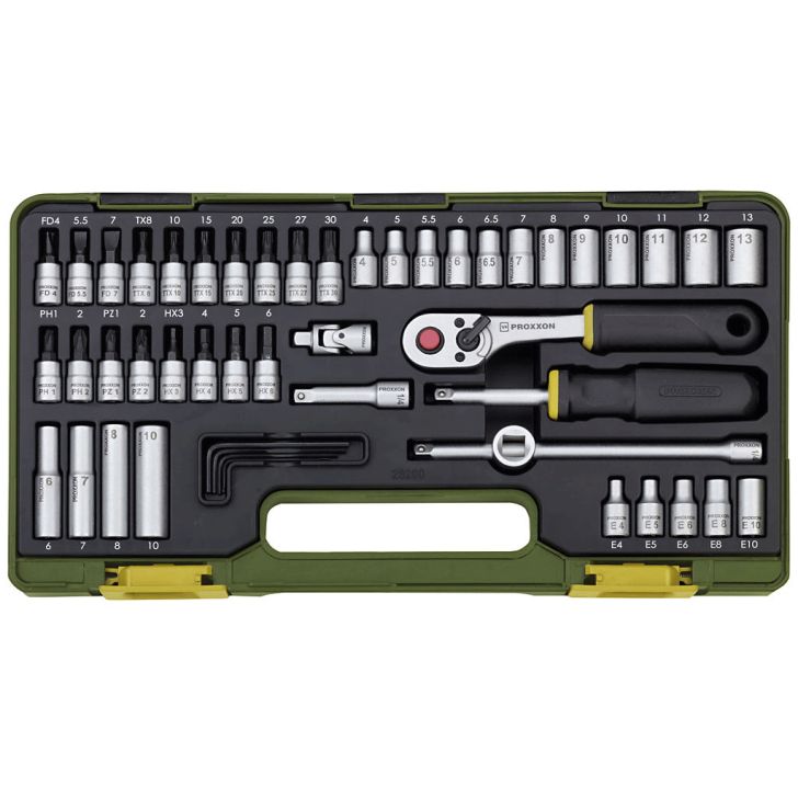 Socket wrench set Proxxon 1/4&#39;&#39; TX and HEX 41 pcs., From 23 280