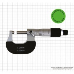 Mikrometrs 0-25mm 0.01mm kalibrēts, ar sertifikātu