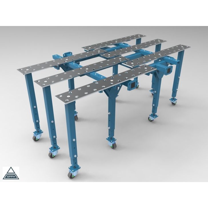 Metināšanas darba galds 2170 x 1200 mm (1200x1200 + 6x kājas)