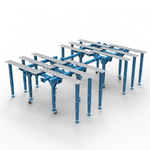 Metināšanas darba galds 1700 x 2630 mm (2x 1000x1000 + konektors L630mm + 10x kājas)