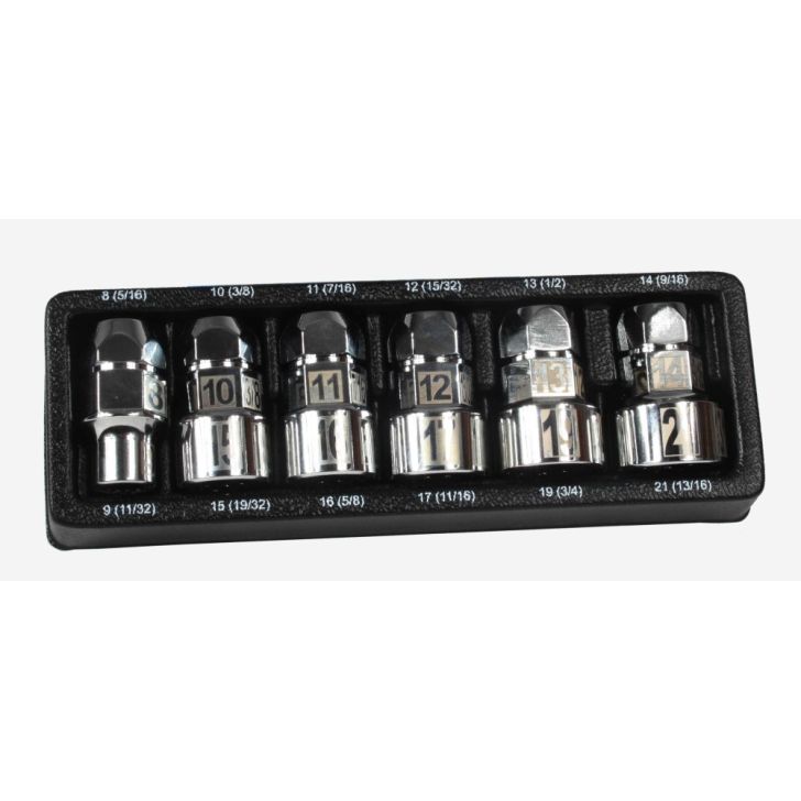 Gala atslāgu komplekts 8-21 mm ar reversatslēgu