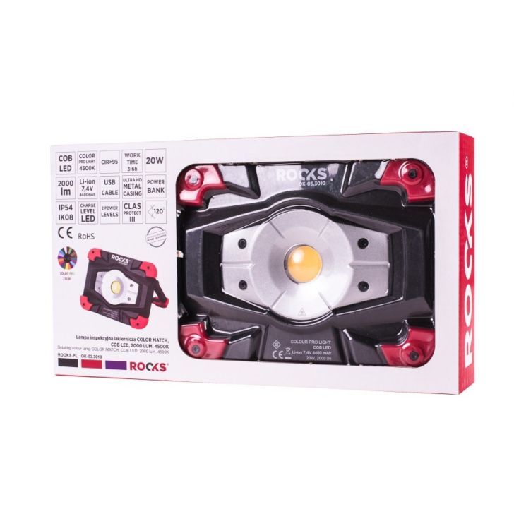 Krāsu pārbaudes lampa Color Pro, Cob Led, 2000 Lm, 4500 K