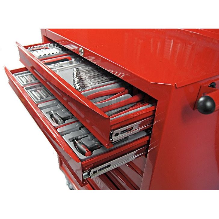 Instrumentu skapis Teng Tools ar 141 instrumentiem un 7 atvilktnēm