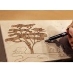 Pirogrāfijas komplekts ar 9 uzgaļiem koka kastē