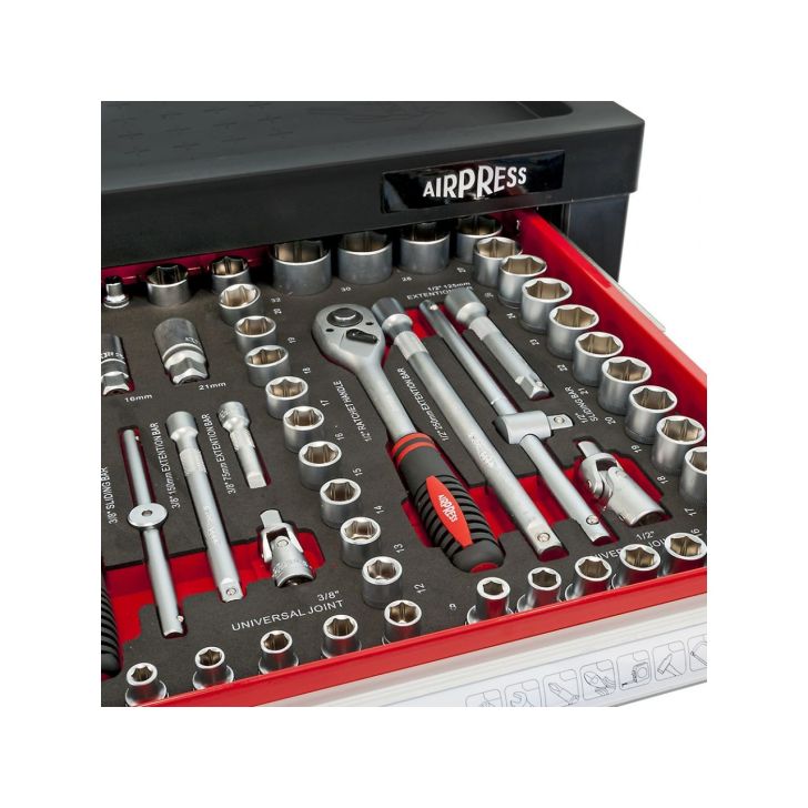 Pārvietojams instrumentu skapis ar instrumentiem 217 gab.