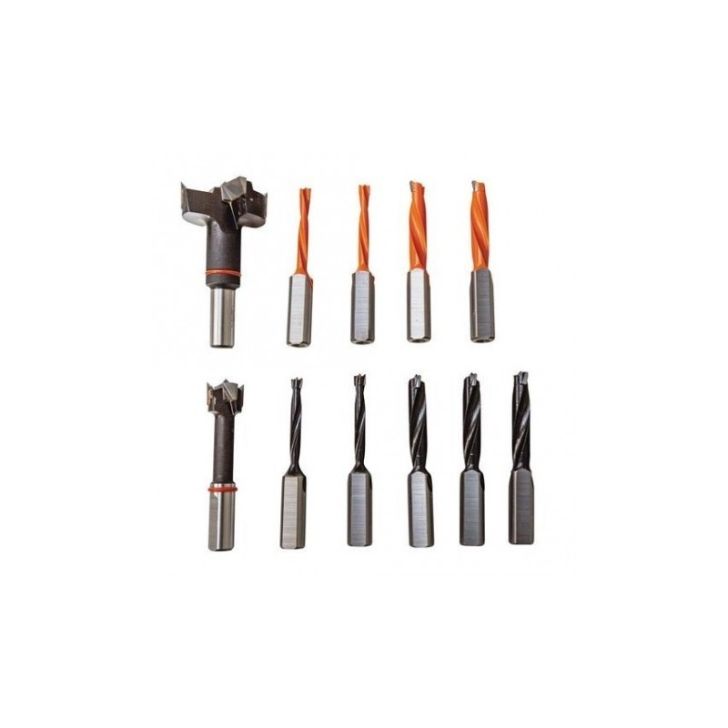 Drill set for multi-spindle drilling machine.