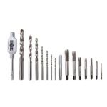 Drill and thread set 3-12 mm HSS, 15 pcs