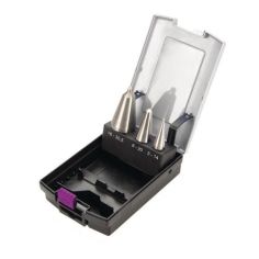 Sheet metal taper drill bit set HSS, 3-piece, 3 - 30.5 mm