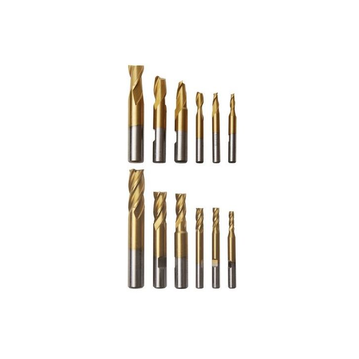 End mill set HSS 4-12mm (12pcs.)