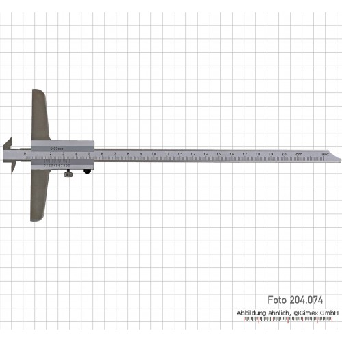 Dziļuma mērīšana ar dubultiem āķiem, reversīvs, 300x100x0,05 mm