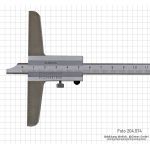 Измеритель глубины двойными крючками, двусторонний, 300x100x0,05 мм.