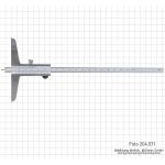 Depth measurement with pen tip, 200 x 100 mm, 0.02 mm, INOX