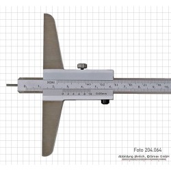 Dziļuma mērīšana ar pildspalvas uzgali un apgriežamu, 300 x 150 x 0,05 mm, INOX