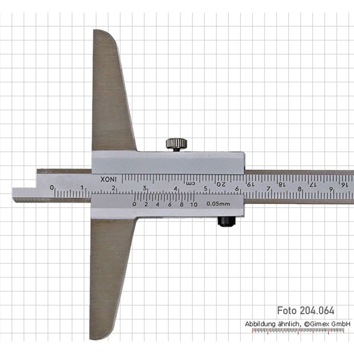 Depth measurement with pen tip and reversible, 300 x 150 x 0.05 mm, INOX