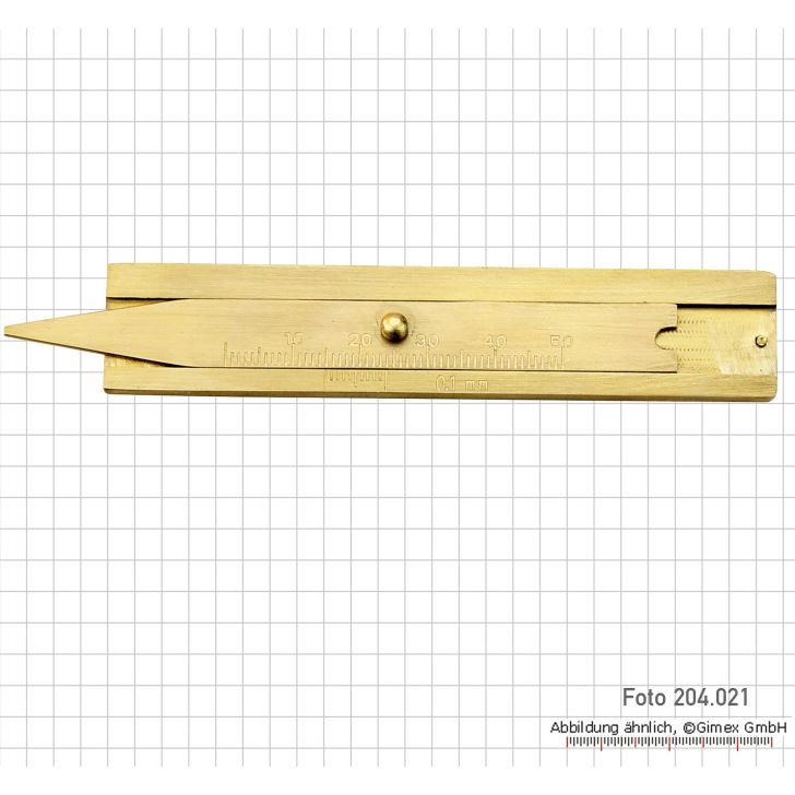 Tire tread gauge made of brass, 50 mm