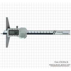 Depth gauge, metal body, with spike, 200 x 100 mm