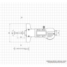 Izrakt Dziļuma izmērs 25 x 60 mm, 0,01 mm, metāla korpuss 2