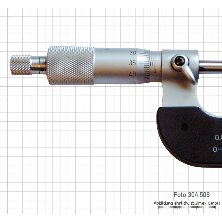 Left-handed external micrometers, 0 - 25 mm