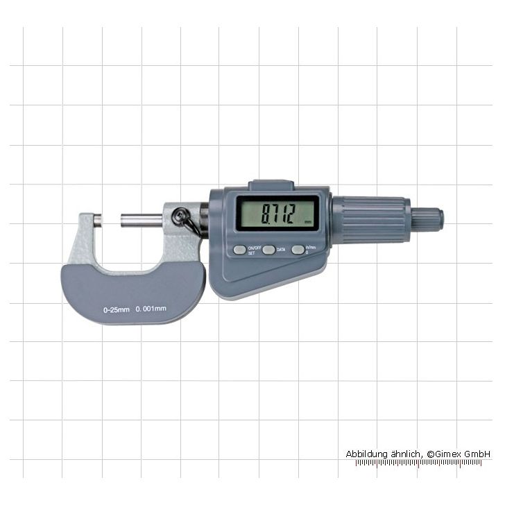 Digital external micrometer with friction ratchet, 0 - 25 mm