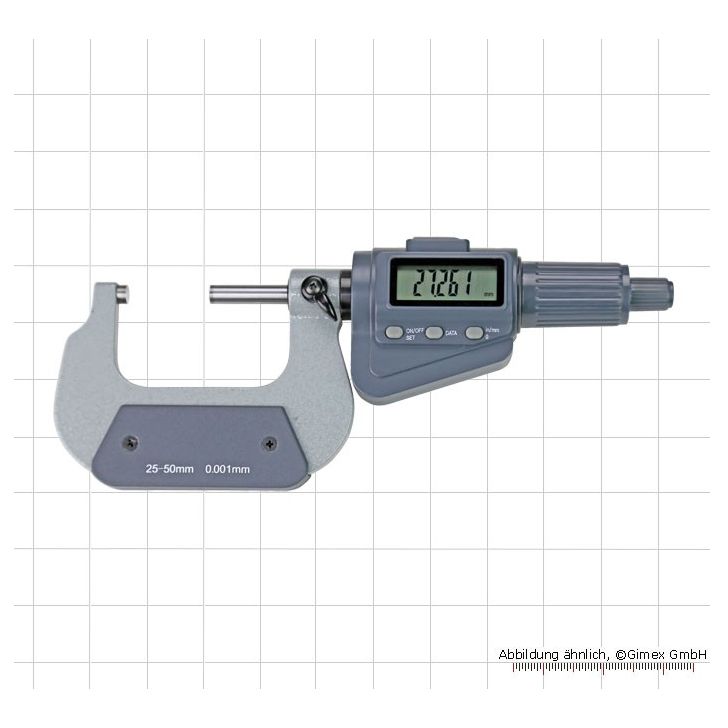 Digital outside micrometer with friction ratchet, 25 - 50 mm