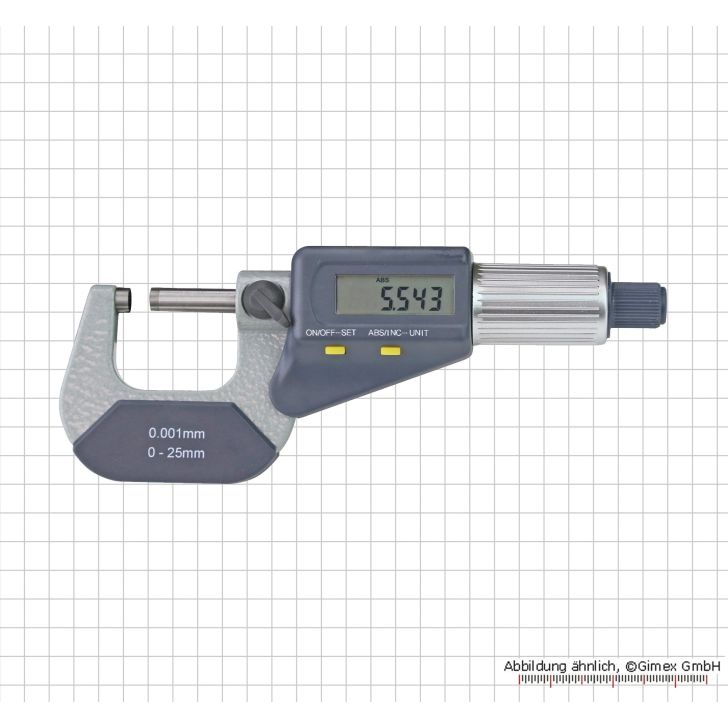 Digital micrometer, 0 - 25 mm