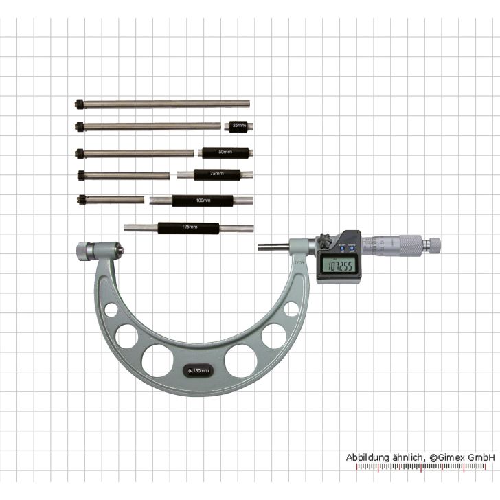 Digital micrometer, 0 - 150 mm