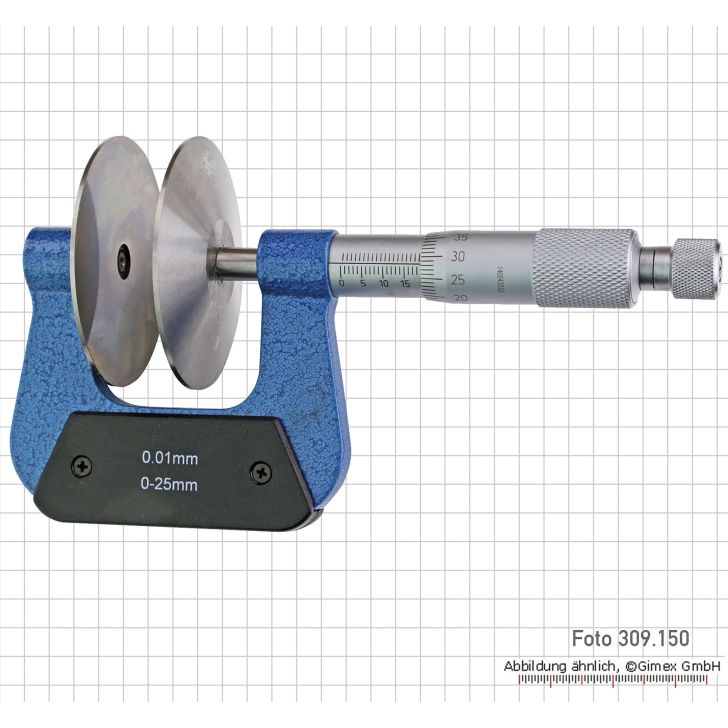 External micrometers with ø 60 mm disc measuring surfaces, 0 - 25 mm