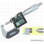 Digital micrometers with cone tip, IP 65, 0 - 25 mm