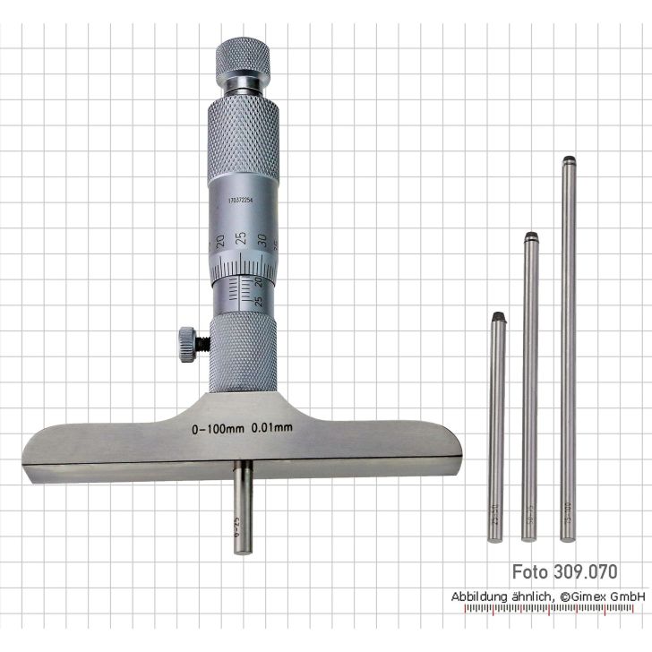 Depth micrometers, 0 - 200 mm