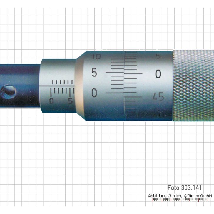 Built-in micrometers, parallax-free, 25 mm, plane-parallel