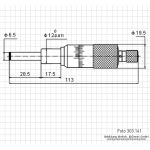 Built-in micrometers, parallax-free, 25 mm, plane-parallel