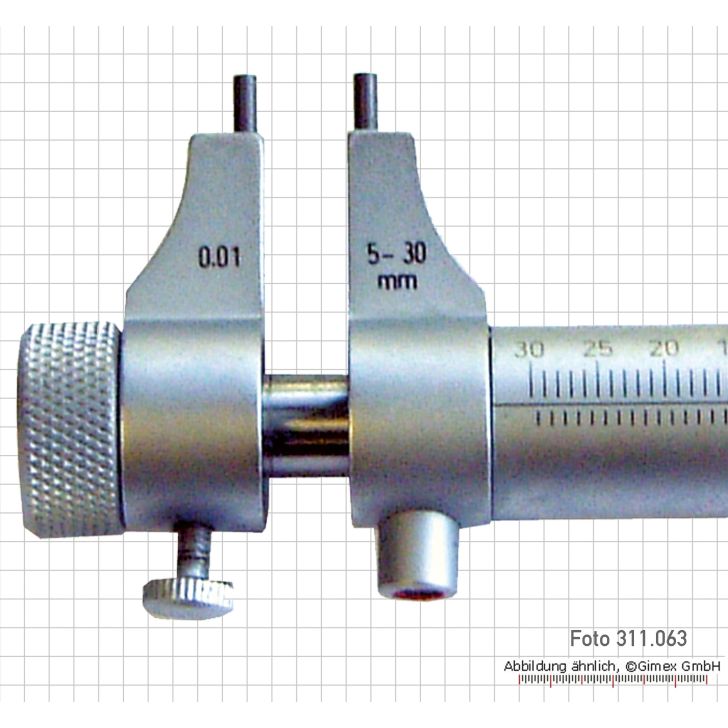 Inside micrometer with curved measuring surfaces, 5 - 30 mm
