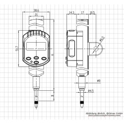 Digitālais ciparnīcas indikators, 12,7 x 0,01 mm, absolūtā sistēma