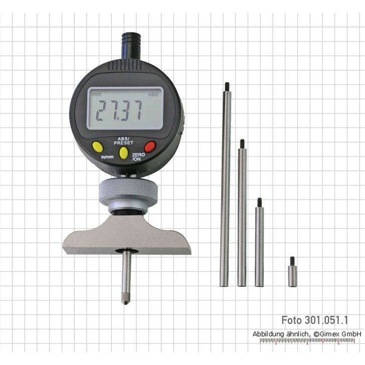 Digitālais ciparnīcas indikators ar dziļuma mērīšanas tiltiņu 100x16 mm