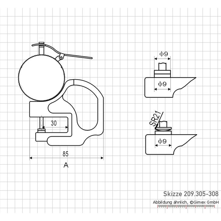 Thickness gauge, flat, 10 x 30 mm