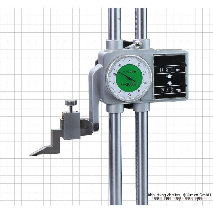 Double column height gauge with fine adjustment, 300 mm