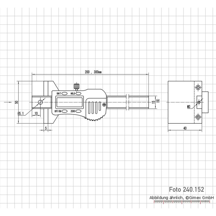 Digital marking caliper 300 mm